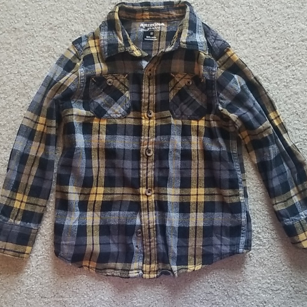 Boys 5t Collared Button down Shirt checkerd